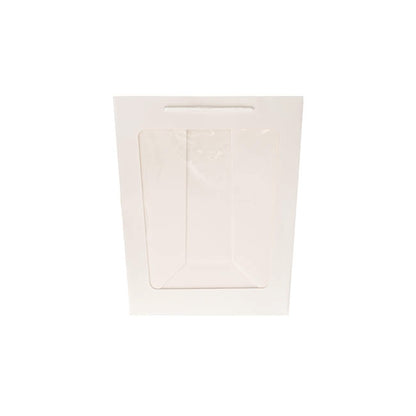 Window Posy Gift Bag V Shape White Pack 5 (26x20x30cmH)