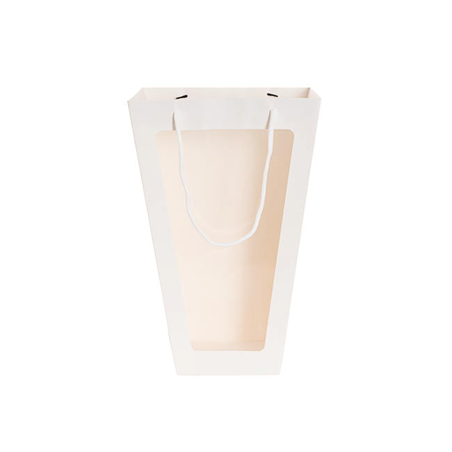 Window Posy Gift Bag V Shape White Pack 5 (27.5x16x43cmH)