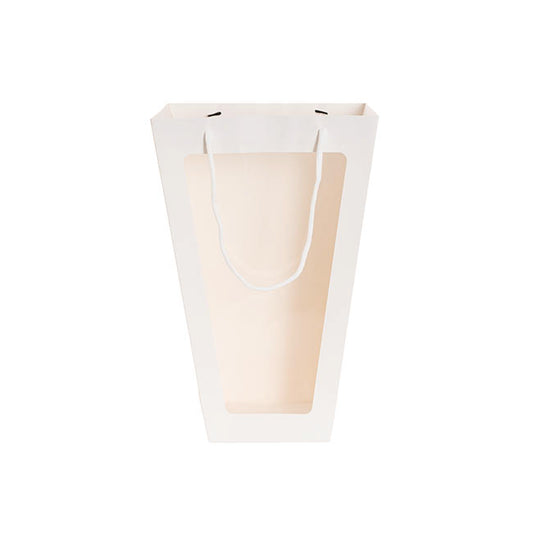 Window Posy Gift Bag V Shape White Pack 5 (27.5x16x43cmH)