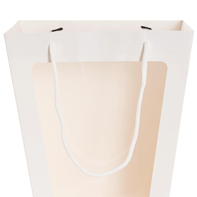 Window Posy Gift Bag V Shape White Pack 5 (27.5x16x43cmH)