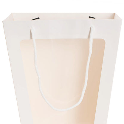 Window Posy Gift Bag V Shape White Pack 5 (27.5x16x43cmH)