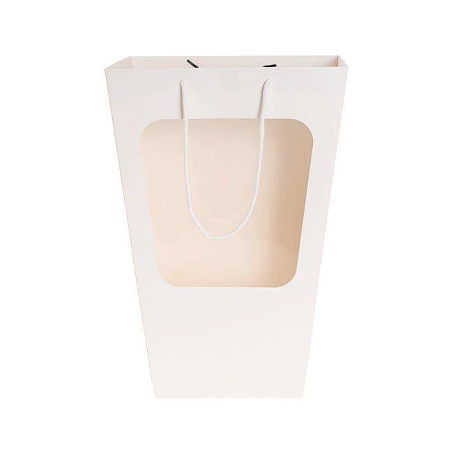 Window Posy Gift Bag V Shape White Pack 5 (30x20x45cmH)