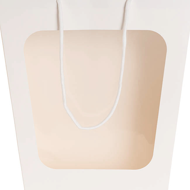Window Posy Gift Bag V Shape White Pack 5 (30x20x45cmH)