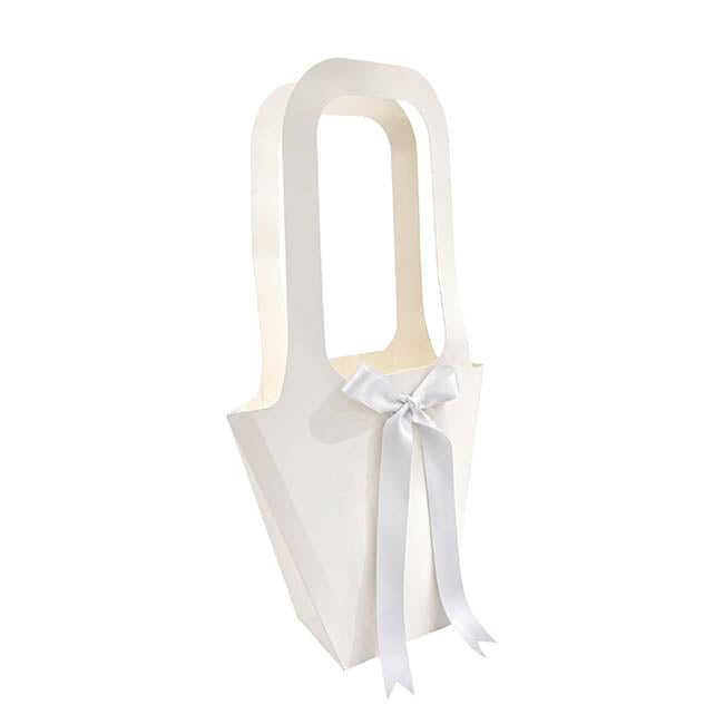 Flower Bouquet Tote with Ribbon Large Ivory Pk5(10x24x50cmH)