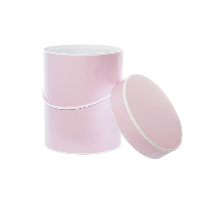 Hat Gift Box Deluxe with Handle Baby Pink (20Dx22cmH) Set 2