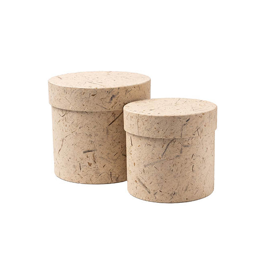 Hat Gift Box Textured Fleck Earthy Natural Set 2 (20Dx22cmH)