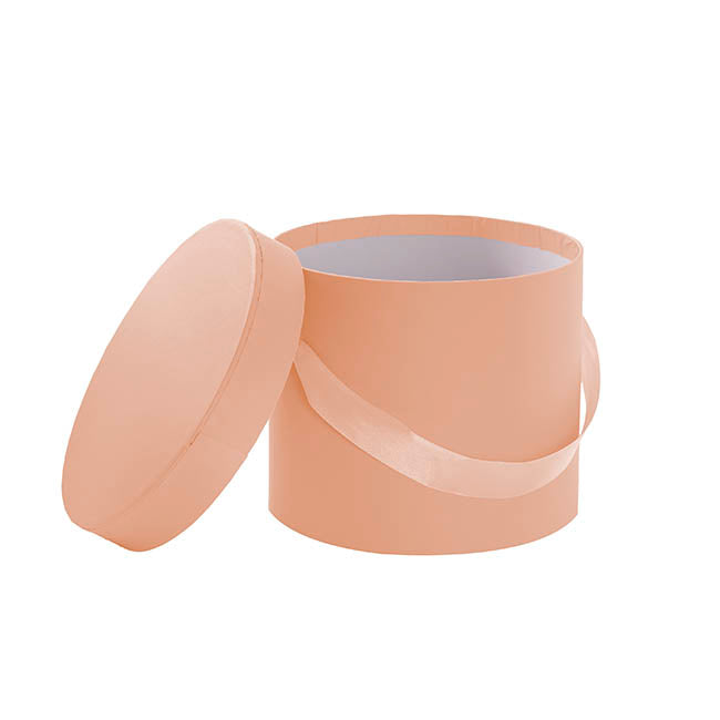 Flower Hat Box Petite Round Apricot Peach Set 3(17Dx13.5cmH)