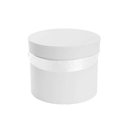 Flower Hat Box Petite Round White Set 3 (17Dx13.5cmH)