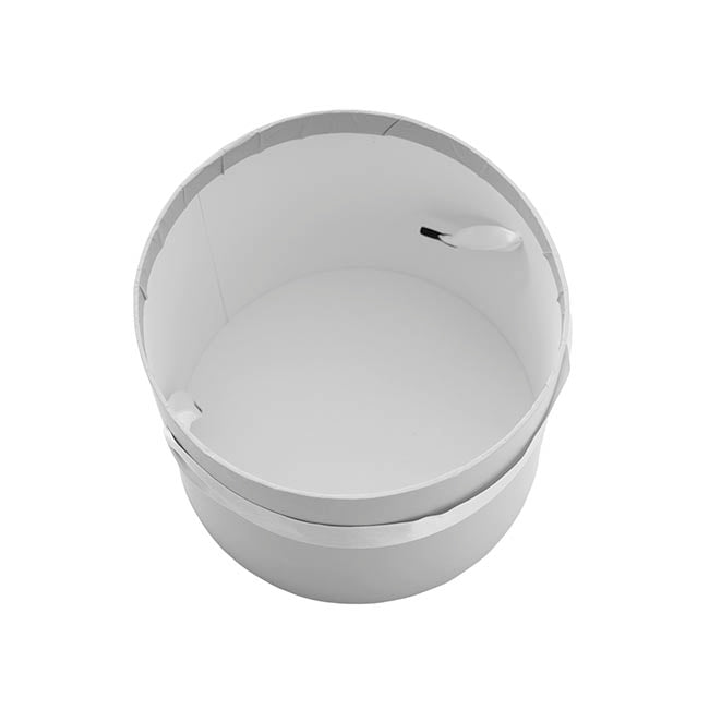 Flower Hat Box Petite Round White Set 3 (17Dx13.5cmH)