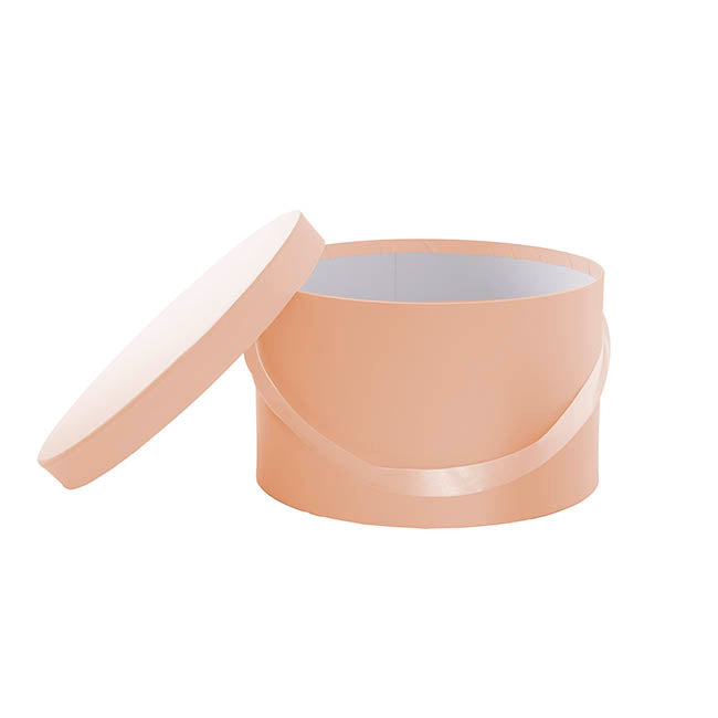Flower Hat Box Grande Round Apricot Set 3 (25Dx15cmH)