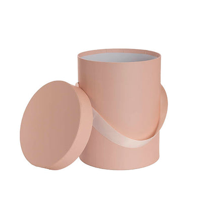 Flower Hat Box Tall Round Blush Pink Set 3 (24.5Dx30cmH)