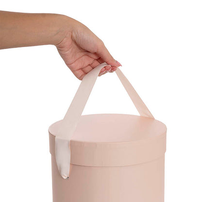 Flower Hat Box Tall Round Blush Pink Set 3 (24.5Dx30cmH)