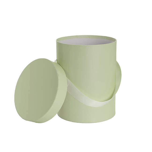 Flower Hat Box Tall Round Sage Green Set 3 (24.5Dx30cmH)
