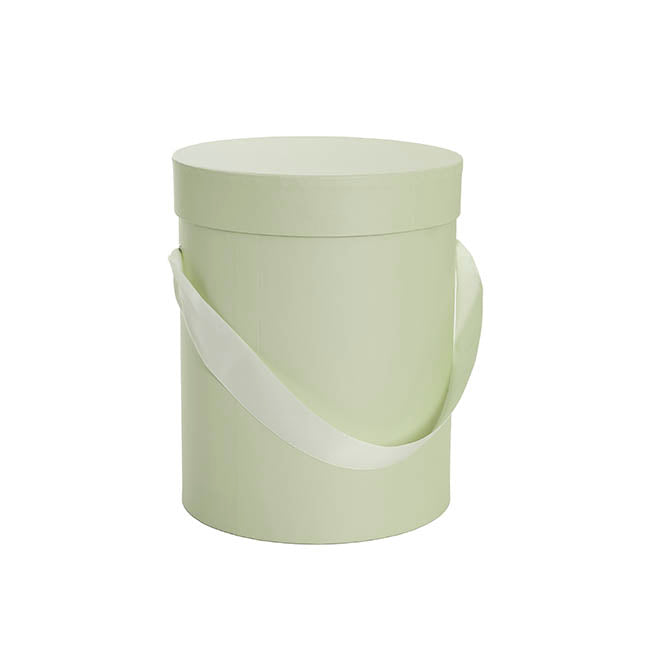 Flower Hat Box Tall Round Sage Green Set 3 (24.5Dx30cmH)