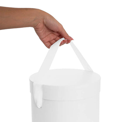 Flower Hat Box Tall Round White Set 3 (24.5Dx30cmH)