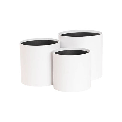 Flower Hat Box Set No Lids White Set 3 (27Dx31cmH)