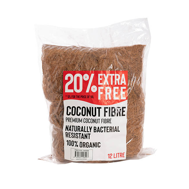 Coconut Fibre 12L Natural Premium Grade 240g Bag