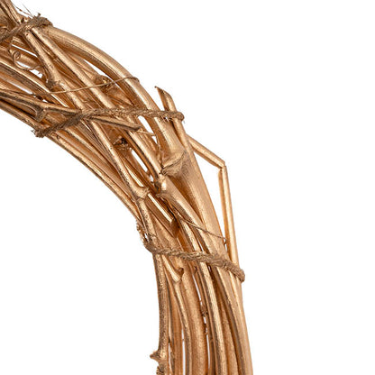 Elegant Rattan Wreath Champagne Gold (30cmD)