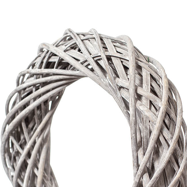 Willow Wreath White Wash (30cmD)