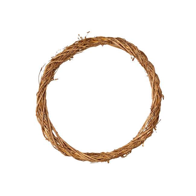 Rattan Grapevine Wreath Round Gold (40cmD)