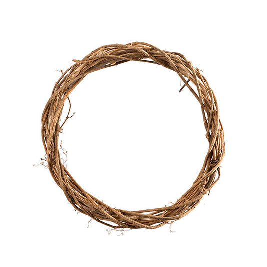 Grapevine Rattan Wreath Round Gold (40cmD)