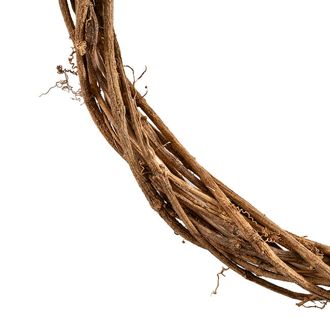 Grapevine Rattan Wreath Round Gold (40cmD)
