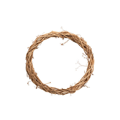 Rattan Grapevine Wreath Round Gold (30cmD)