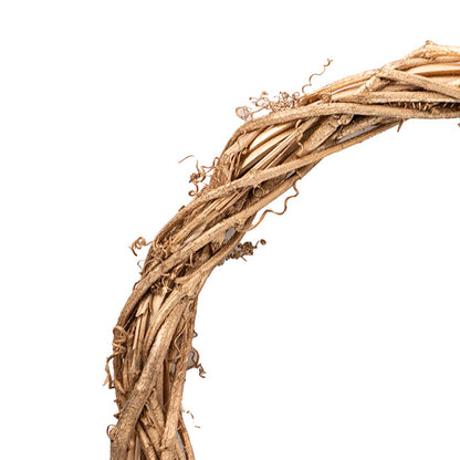 Rattan Grapevine Wreath Round Gold (30cmD)