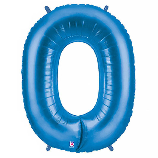 Foil Balloon 40" (101.6cmH) Number '0' Blue