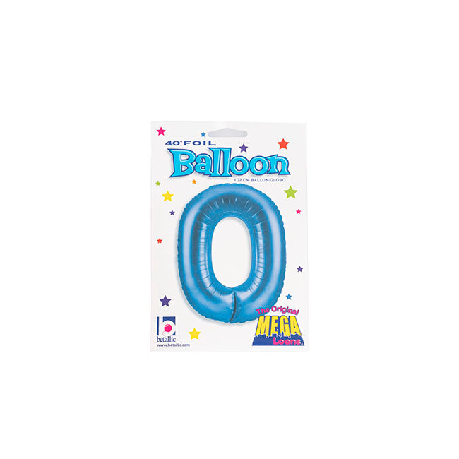Foil Balloon 40" (101.6cmH) Number '0' Blue
