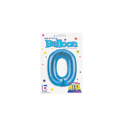 Foil Balloon 40" (101.6cmH) Number '0' Blue