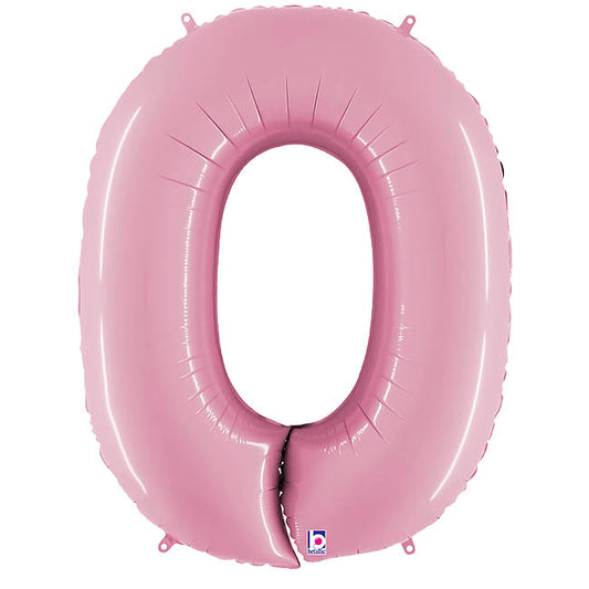 Foil Balloon 40" (101.6cmH) Number '0' Pastel Pink