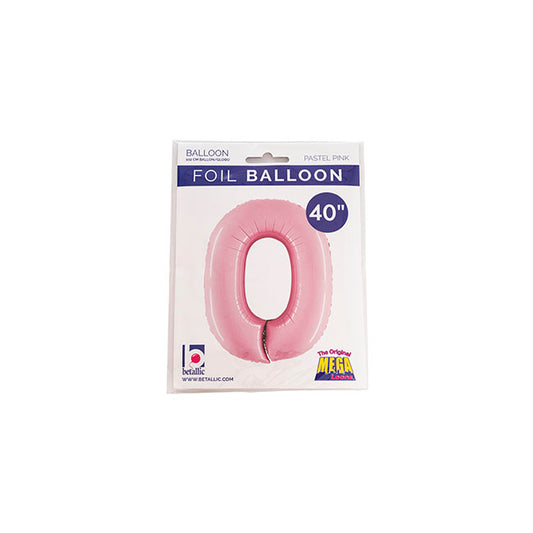 Foil Balloon 40" (101.6cmH) Number '0' Pastel Pink