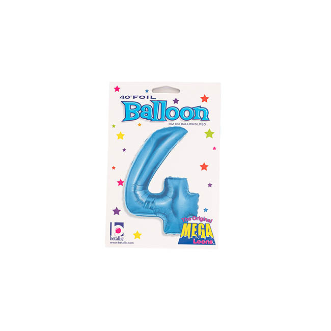 Foil Balloon 40" (101.6cmH) Number '4' Blue