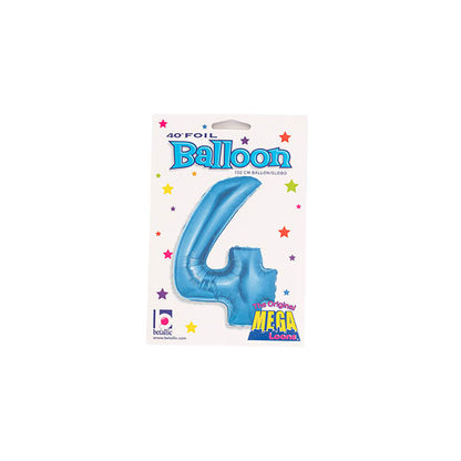 Foil Balloon 40" (101.6cmH) Number '4' Blue