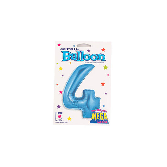 Foil Balloon 40" (101.6cmH) Number '4' Blue