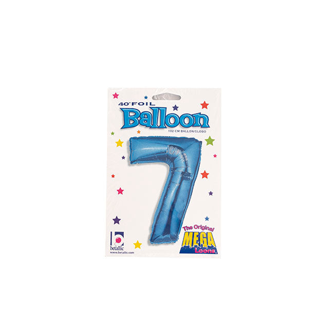 Foil Balloon 40" (101.6cmH) Number '7' Blue