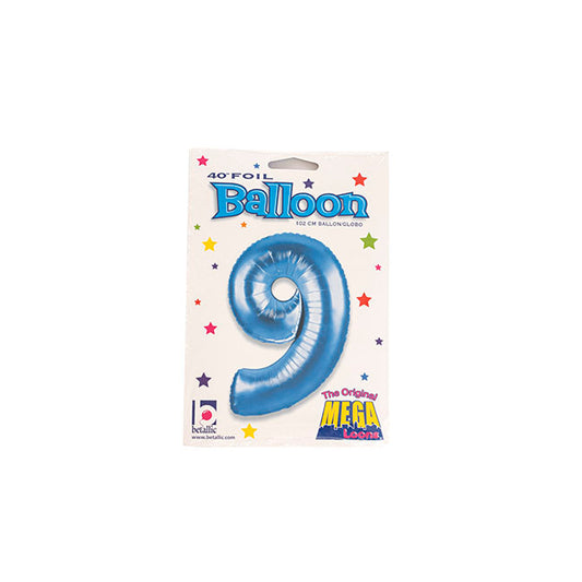 Foil Balloon 40" (101.6cmH) Number '9' Blue