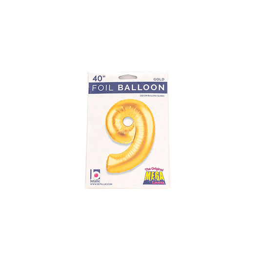 Foil Balloon 40" (101.6cmH) Number '9' Gold