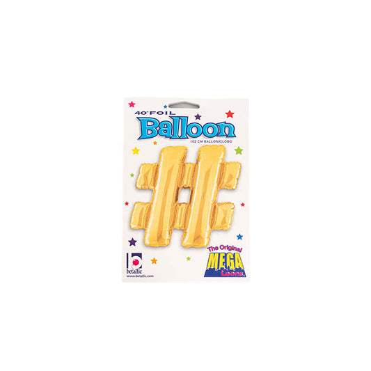 Foil Balloon 40" (101.6cmH) Hashtag '#' Gold