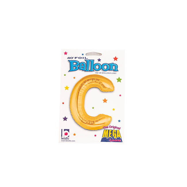 Foil Balloon 40" (101.6cmH) Letter 'C' Gold