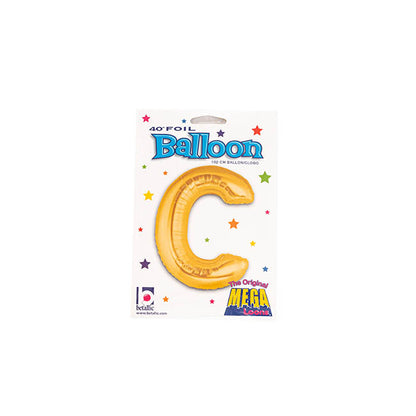 Foil Balloon 40" (101.6cmH) Letter 'C' Gold