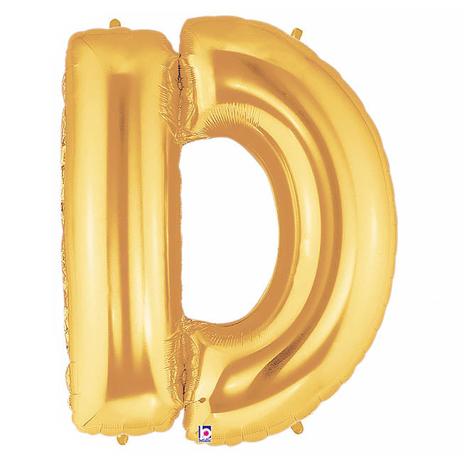 Foil Balloon 40" (101.6cmH) Letter 'D' Gold