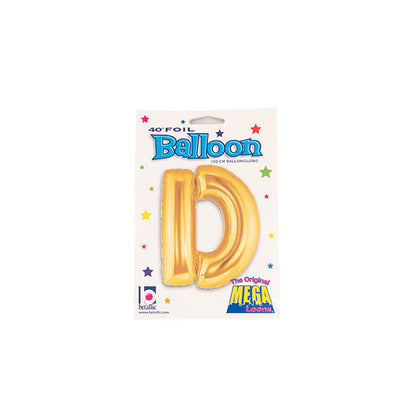 Foil Balloon 40" (101.6cmH) Letter 'D' Gold