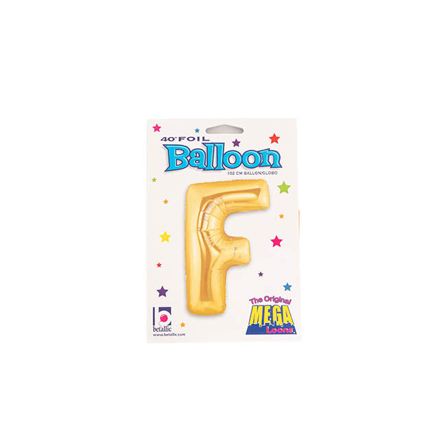 Foil Balloon 40" (101.6cmH) Letter 'F' Gold