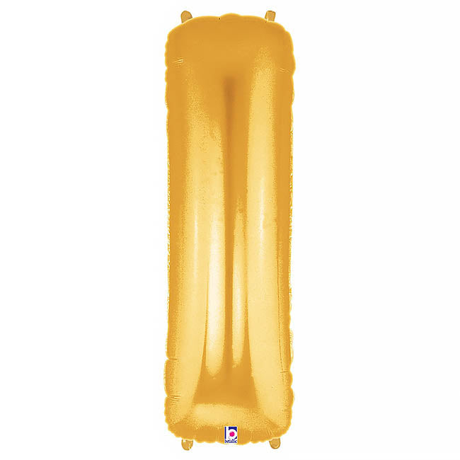 Foil Balloon 40" (101.6cmH) Letter 'I' Gold