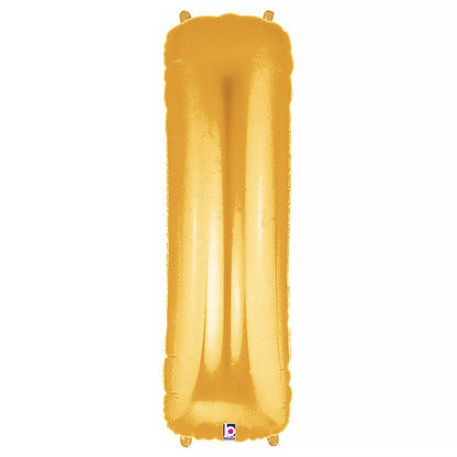 Foil Balloon 40" (101.6cmH) Letter 'I' Gold