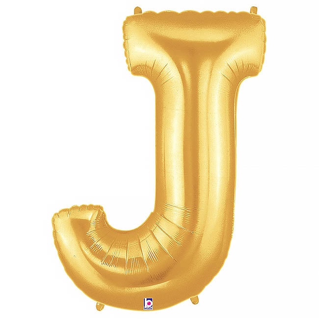 Foil Balloon 40" (101.6cmH) Letter 'J' Gold