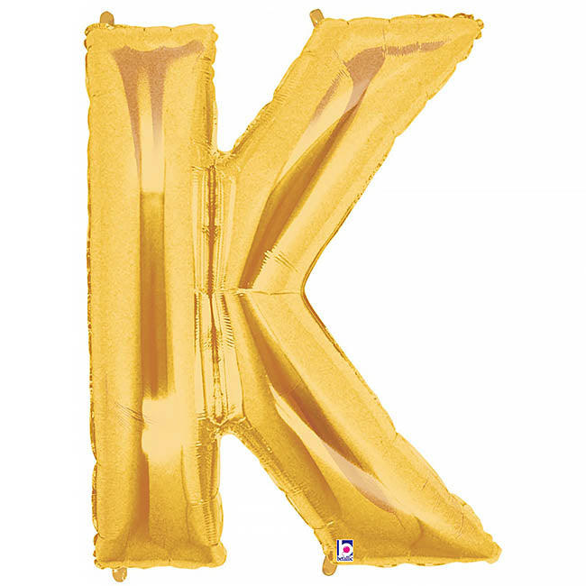 Foil Balloon 40" (101.6cmH) Letter 'K' Gold