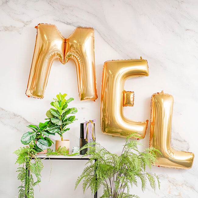 Foil Balloon 40" (101.6cmH) Letter 'L' Gold
